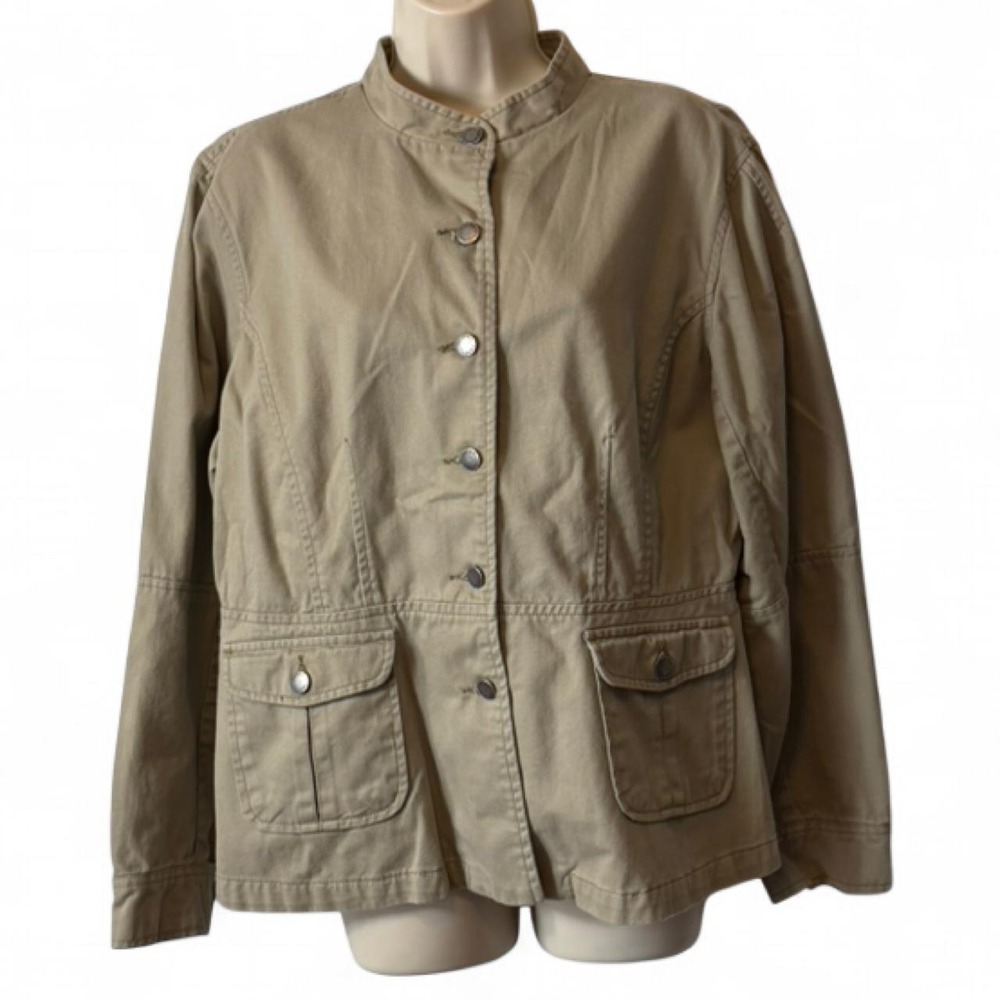 Vintage 90s Agapo‎ Khaki Utility Jacket, Women's Size XL